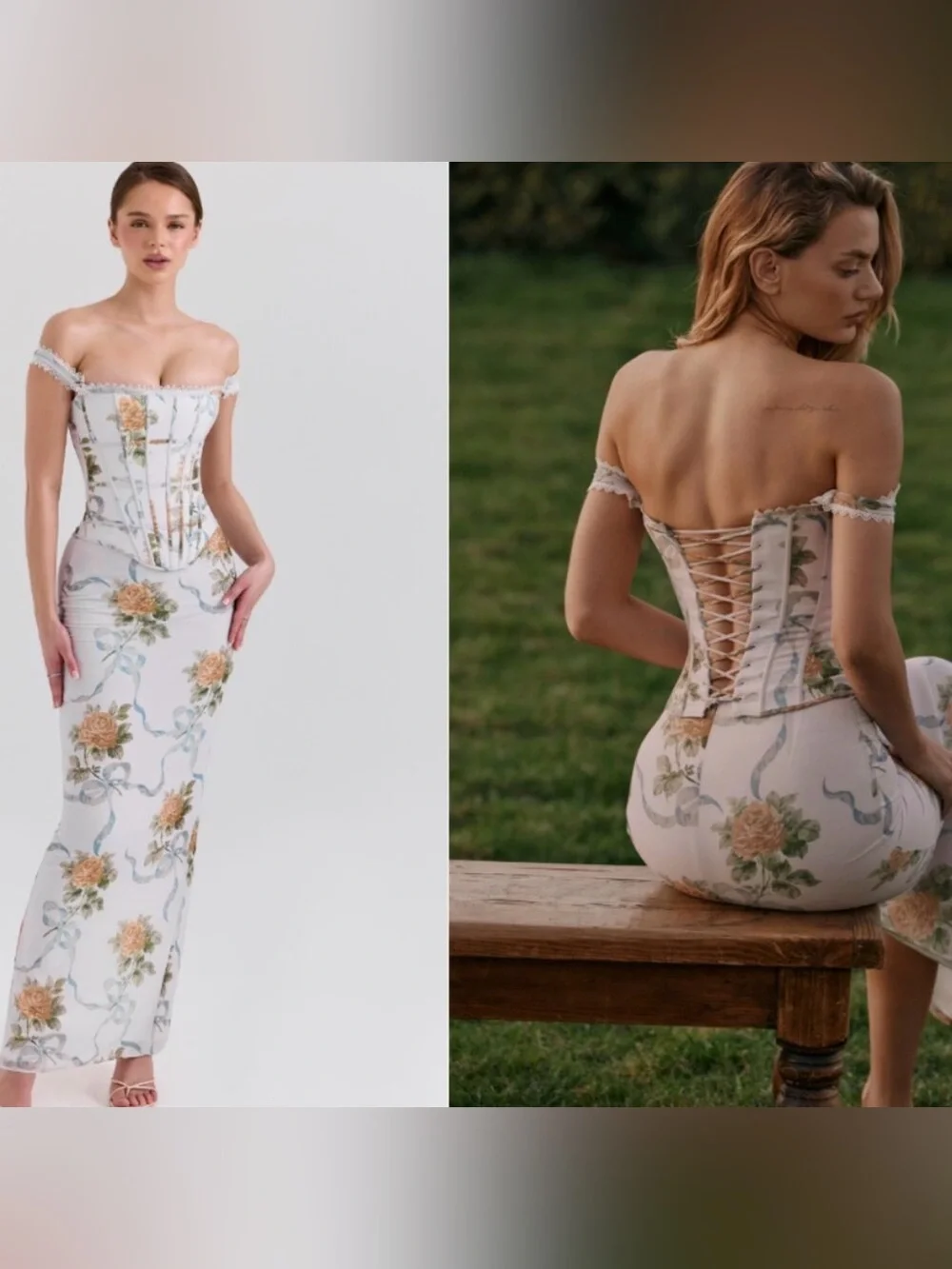 House of CB | Dresses | House Of Cb Isis Yellow Rose Corset Maxi Dress  Floral Lace Trim | Poshmark